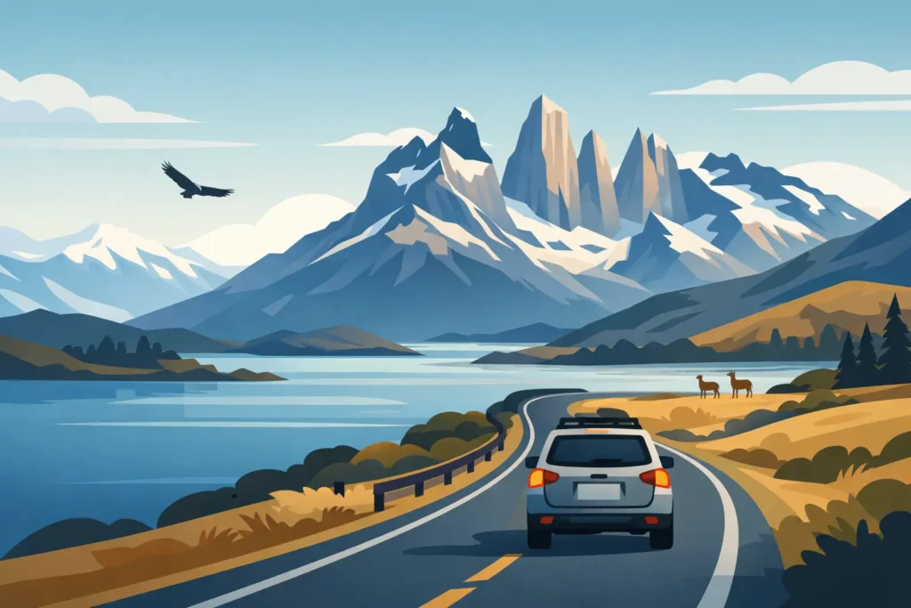 Ruta en auto Puerto Natales Torres del Paine